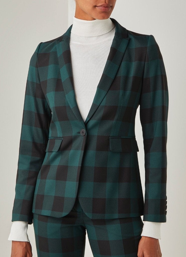 CVRD Fallon groen met ruit dames pak blazer maat M nieuw, Maat 38/40 (M), Kostuum of Pak, CVRD, Nieuw