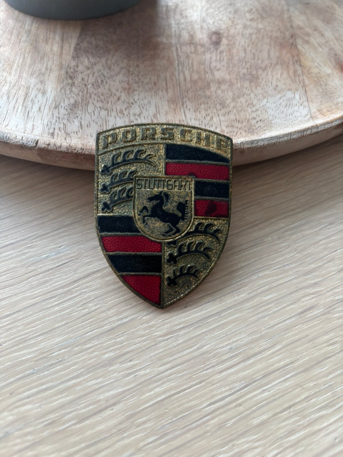 Porsche enbleem origineel 1952/1972, Ophalen of Verzenden, Zo goed als nieuw, Overige materialen, Overige merken