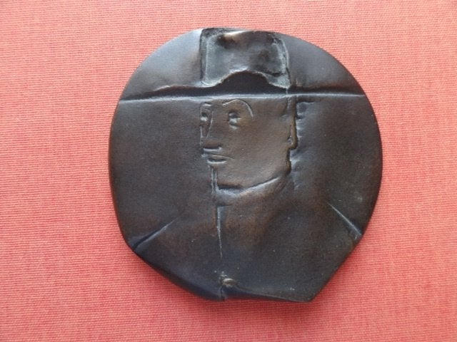 Bronzen penning Constantijn Huygens door Elisabeth Varga, Verzenden, Brons, Nederland