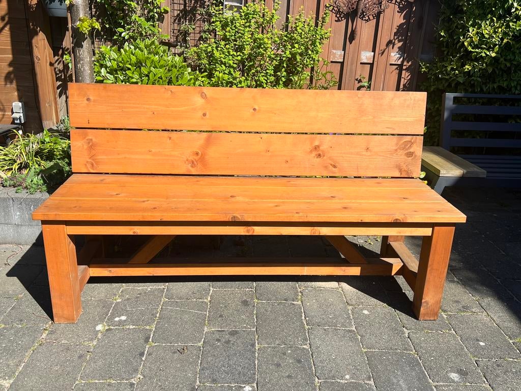 Stevige steigerhouten tuinbanken - los of als set van 2, Tuin en Terras, Ophalen, Zo goed als nieuw, Hout