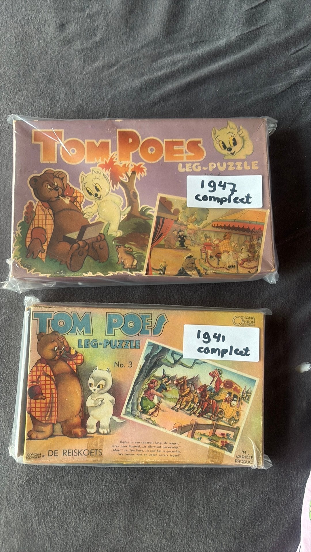 2 oude Tom poes legpuzzels, Ophalen of Verzenden, Olivier B, Bommel en Tom Poes, Gebruikt