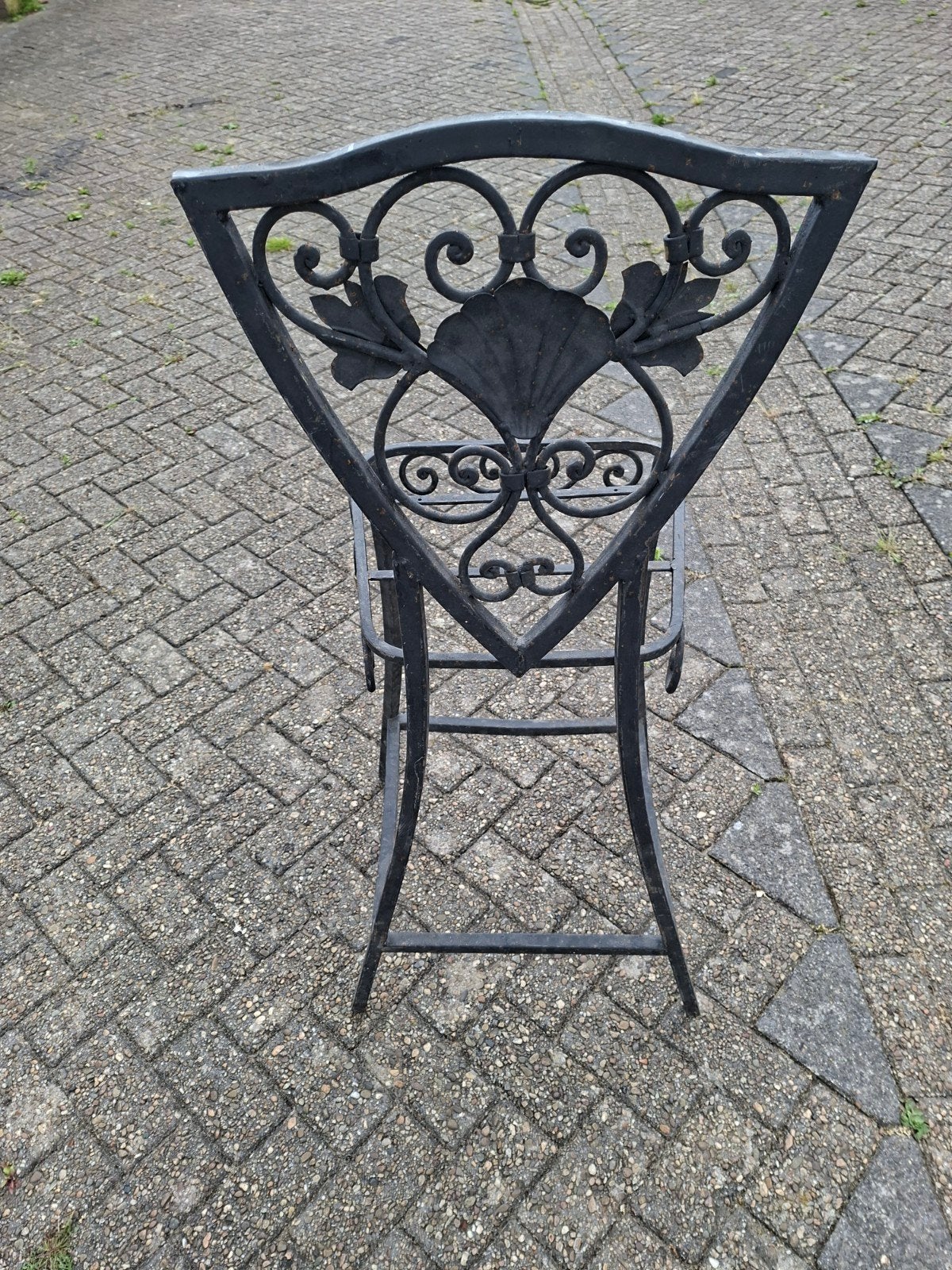 Decoratieve metalen sier stoel, Ophalen, Gebruikt, Metaal