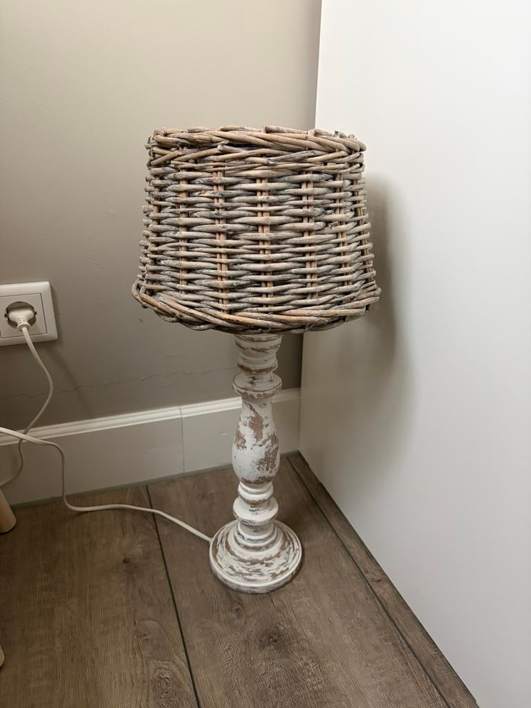 Landelijke lamp met rieten kap, Ophalen, Rond, 50 cm of meer, Landelijk