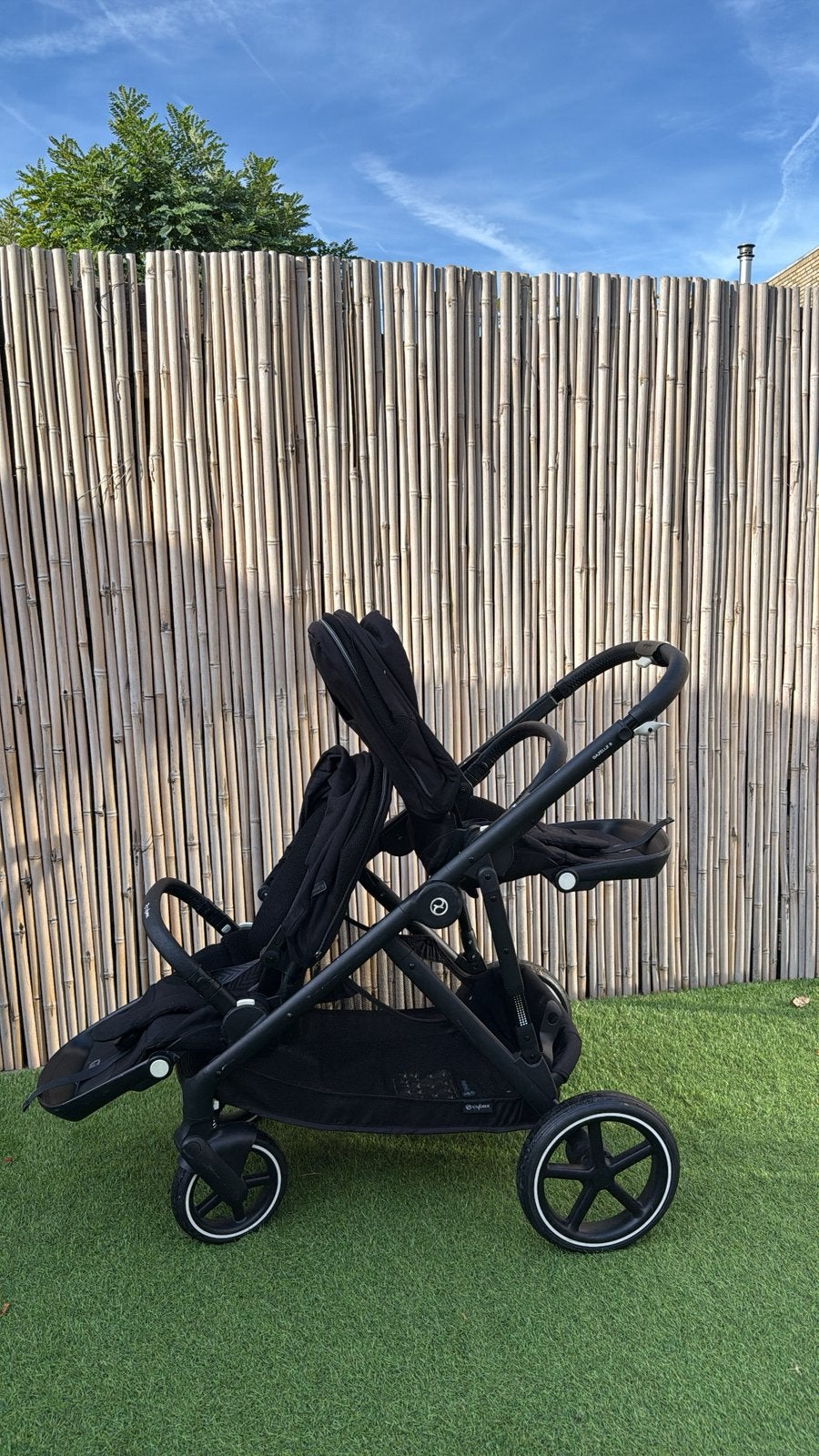 Cybex Gazelle S duowagen zwart met 2 zitjes, Ophalen, Gebruikt