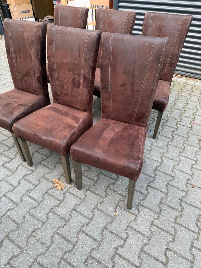6 nette eetkamerstoelen - bruin, direct op te halen!, Huis en Inrichting, Stoelen, Zo goed als nieuw, Vijf, Zes of meer stoelen
