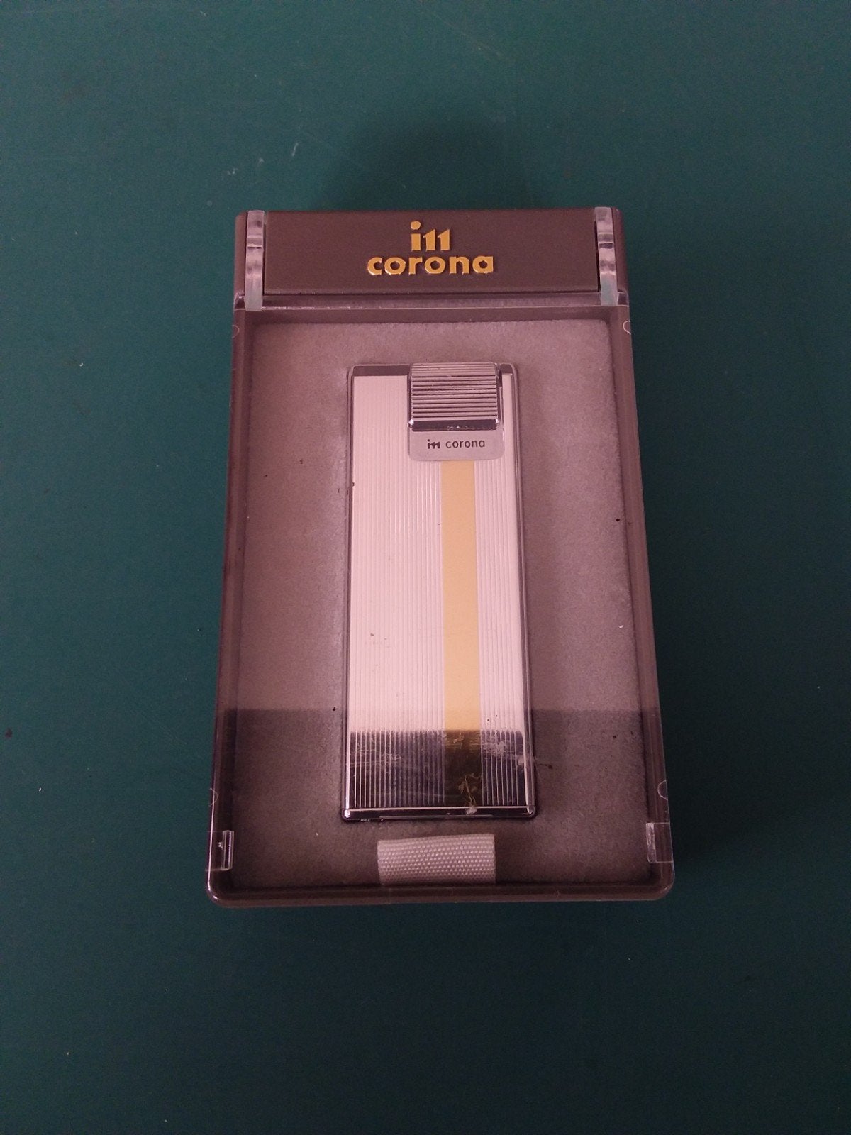 Vintage ITT Corona aansteker in originele verpakking, Ophalen of Verzenden, Zo goed als nieuw, Aansteker