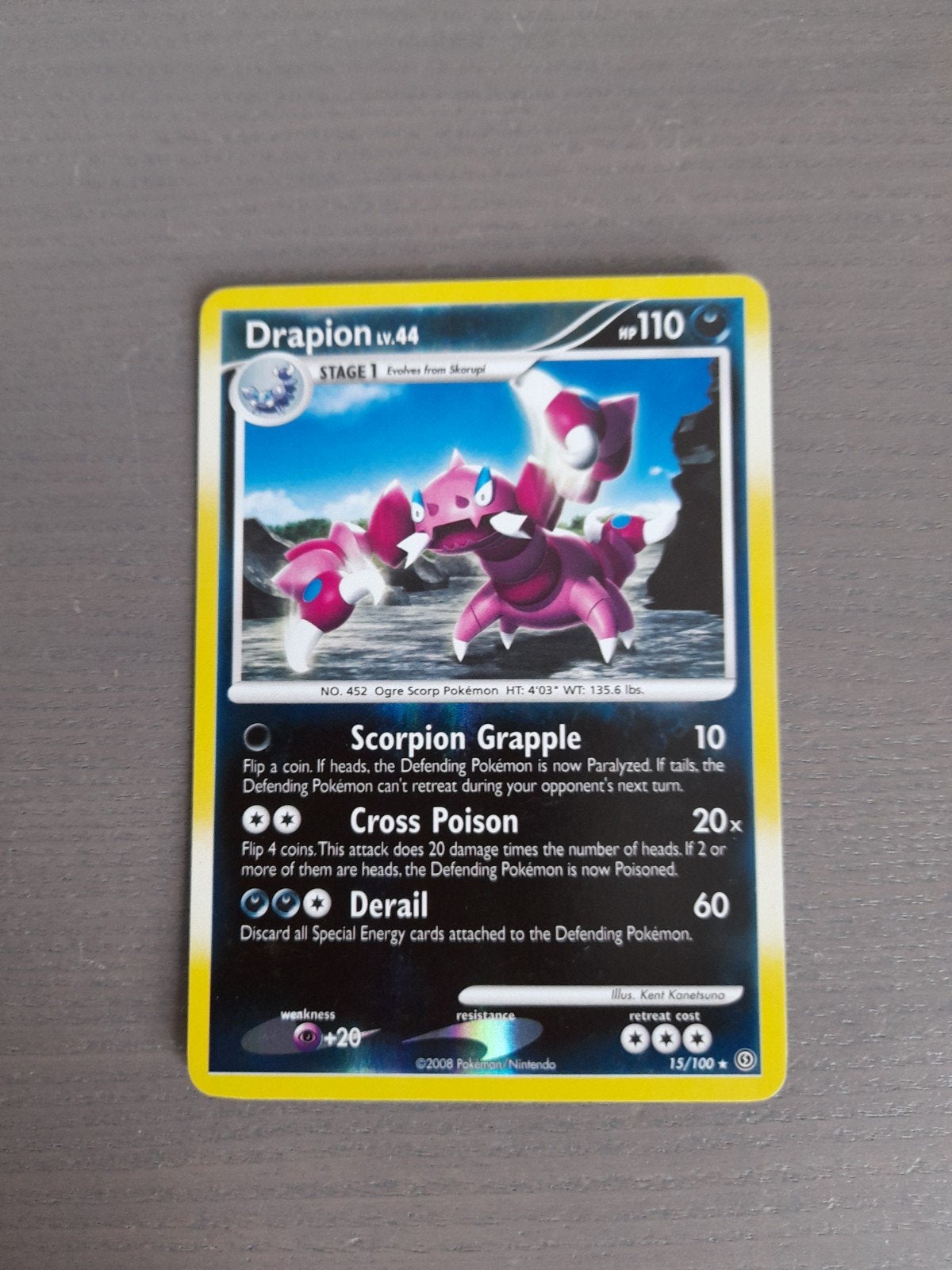 Stormfront 15/100 drapion reverse, Ophalen of Verzenden, Gebruikt, Losse kaart, Foil