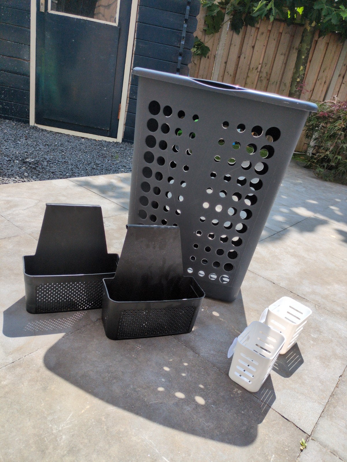 Gratis wasmand en opbergbakjes voor keuken of badkamer, Ophalen, Gebruikt, Meerkleurig, Kunststof