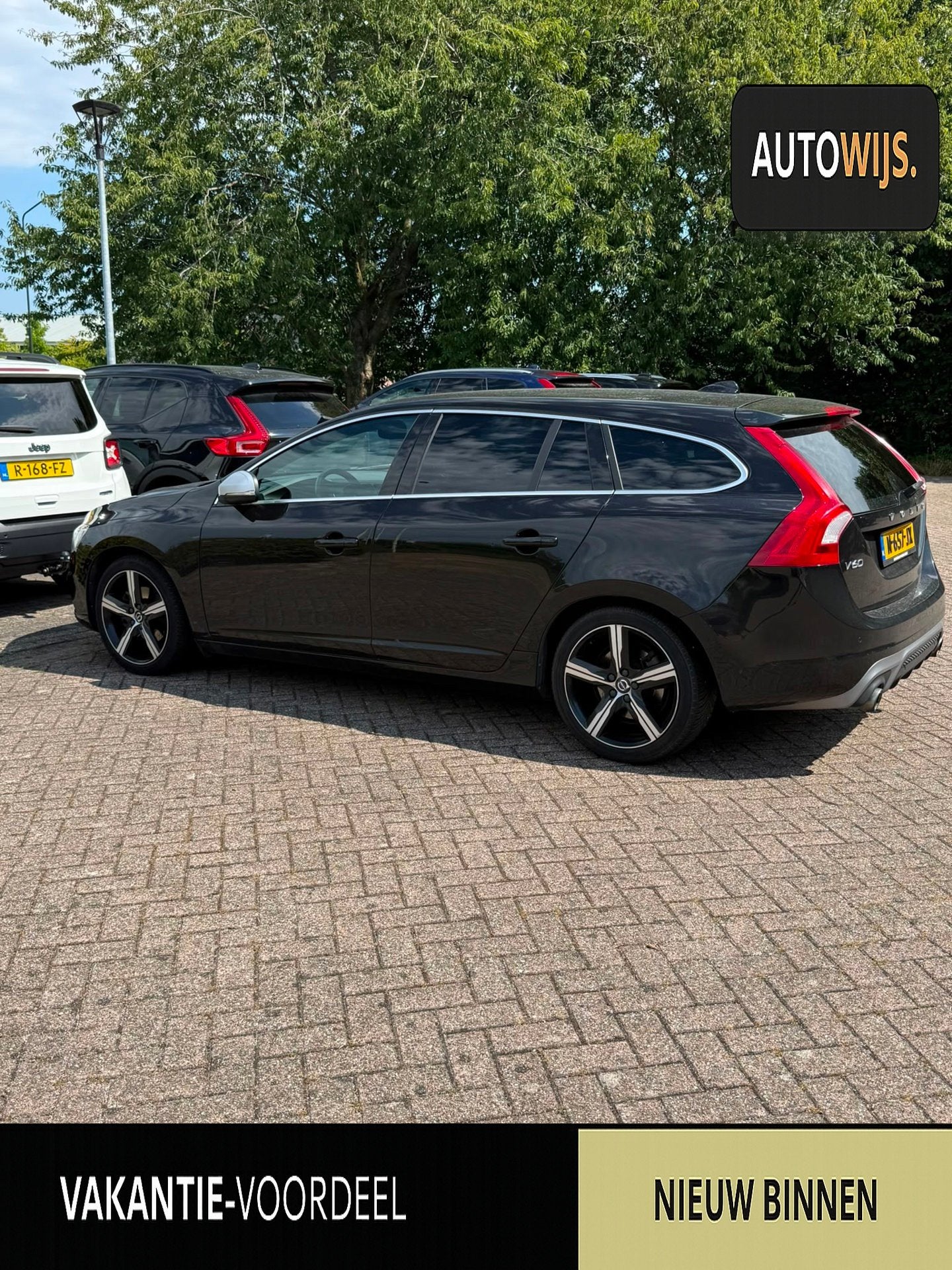 Volvo V60 1.5 T3 Polar+|R-DESIGN|LED|NAVI|LM-VELG|AUT|, 4 cilinders, Zwart, Geïmporteerd, 84 €/maand