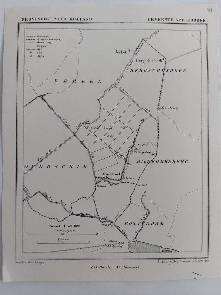 163 / Schiebroek Hilligersberg Rotterdam Berkel van J Kuyper, Ophalen of Verzenden