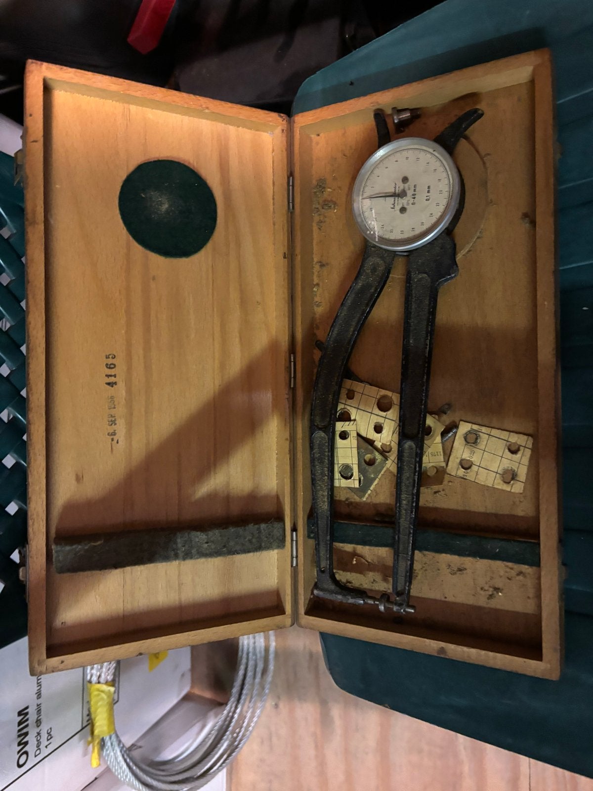 Vintage Schnemaster Meetklauw 0-40 mm in houten kist, Antiek en Kunst, Ophalen of Verzenden