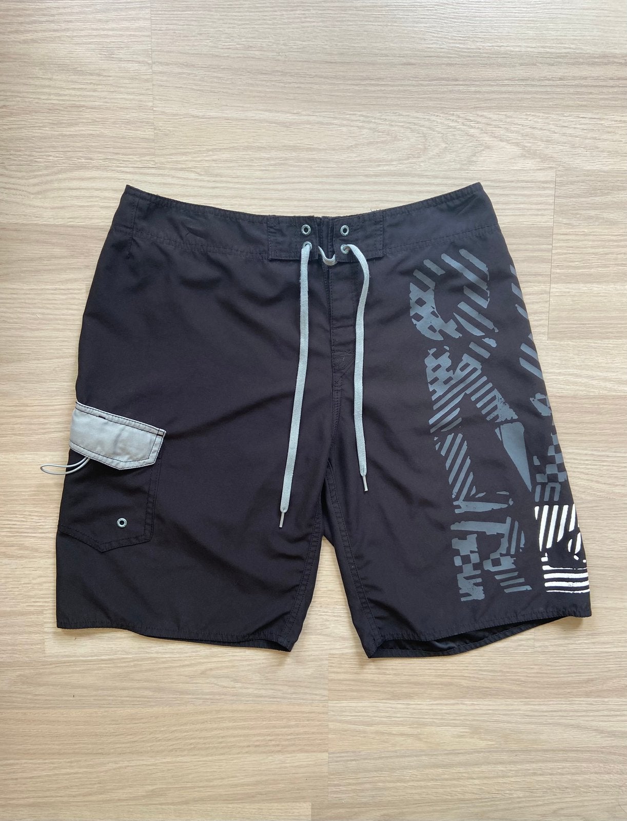 Vintage Quiksilver Boardshorts Surfwear Maat 32 / M, Ophalen of Verzenden, Maat 48/50 (M), Zwart, Zwemshort