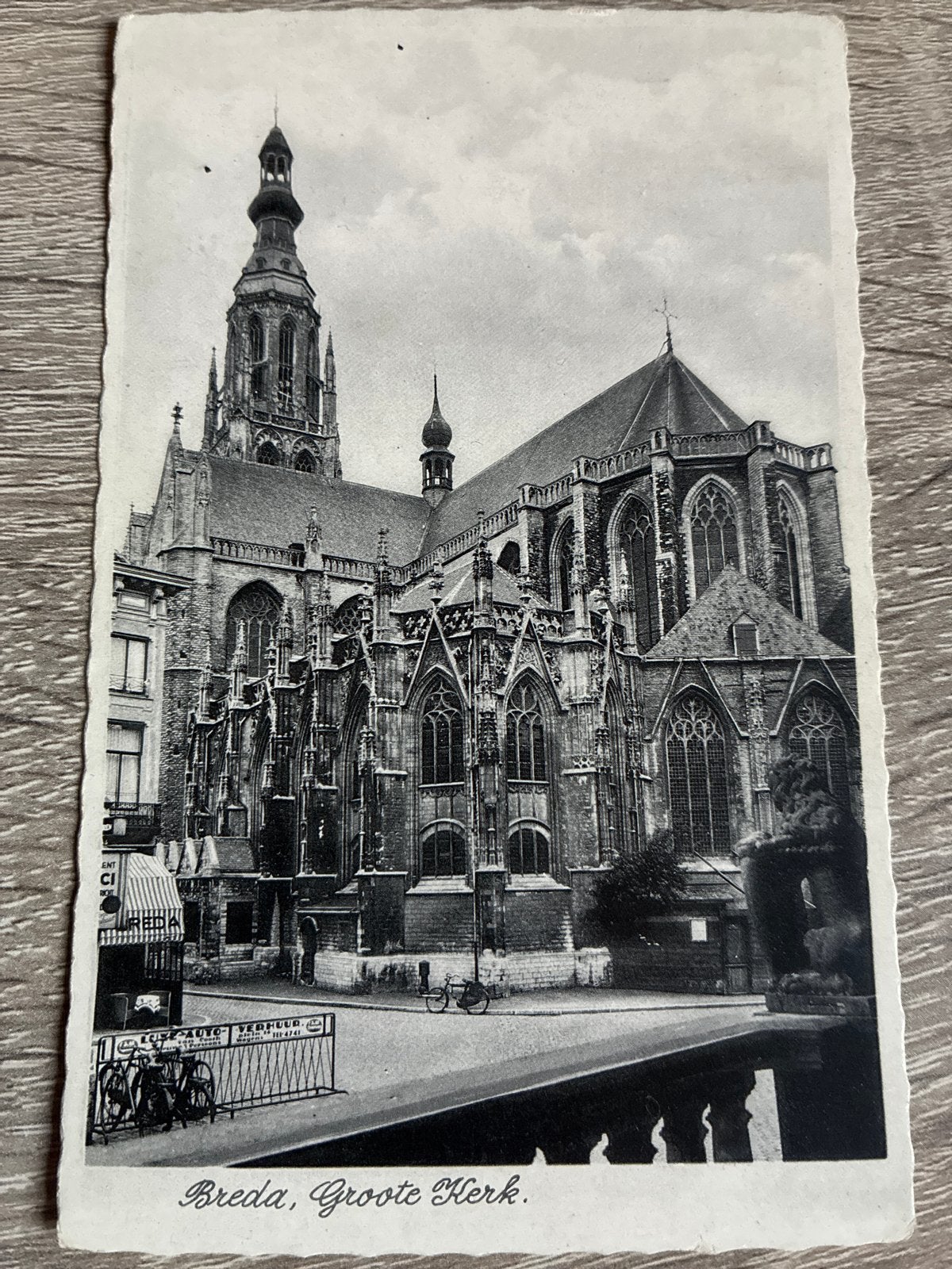 Oude Ansichtkaart Breda Grote Kerk - Gelopen, Ophalen of Verzenden, 1940 tot 1960, Gelopen, Noord-Brabant