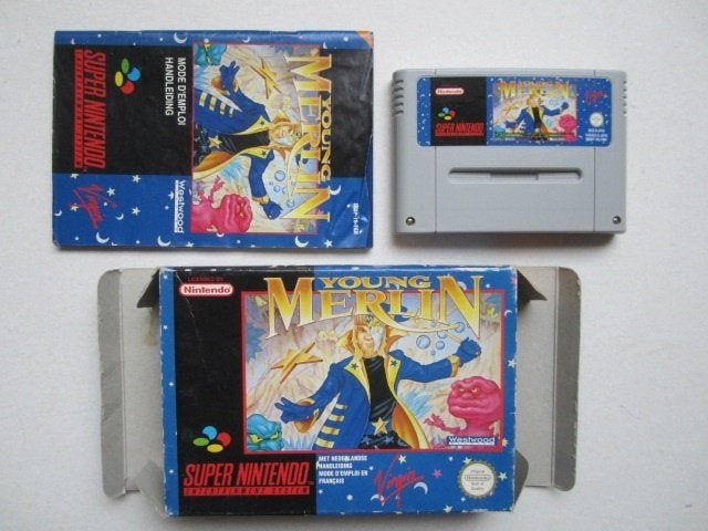Young Merlin SNES Super Nintendo NES, Spelcomputers en Games, Gebruikt, 1 speler, Ophalen of Verzenden, Role Playing Game (Rpg)