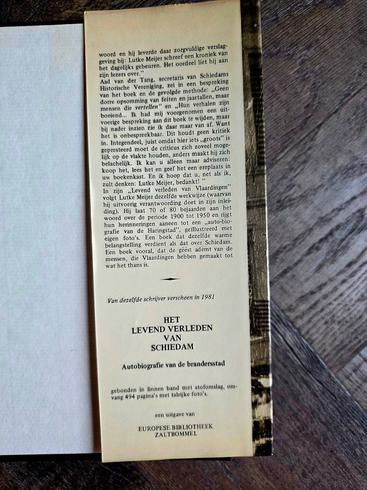 Boek "Het levend verleden van Vlaardingen, Ophalen of Verzenden