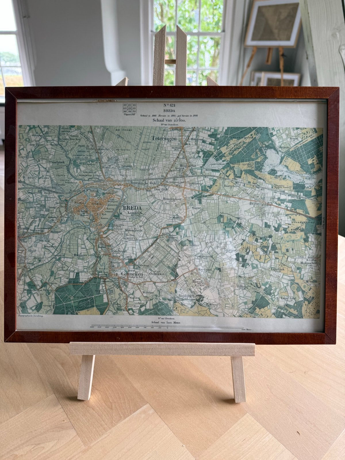 Ingelijste historische kaart Breda, Ophalen, 1800 tot 2000, Nederland, Landkaart