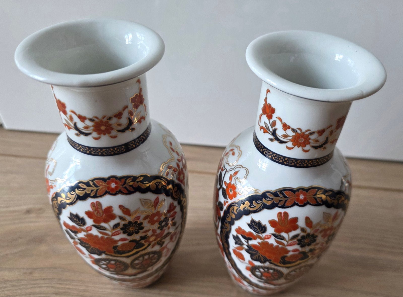 Set van 2 Gold Kabuki vazen, 18 cm hoog, Ophalen
