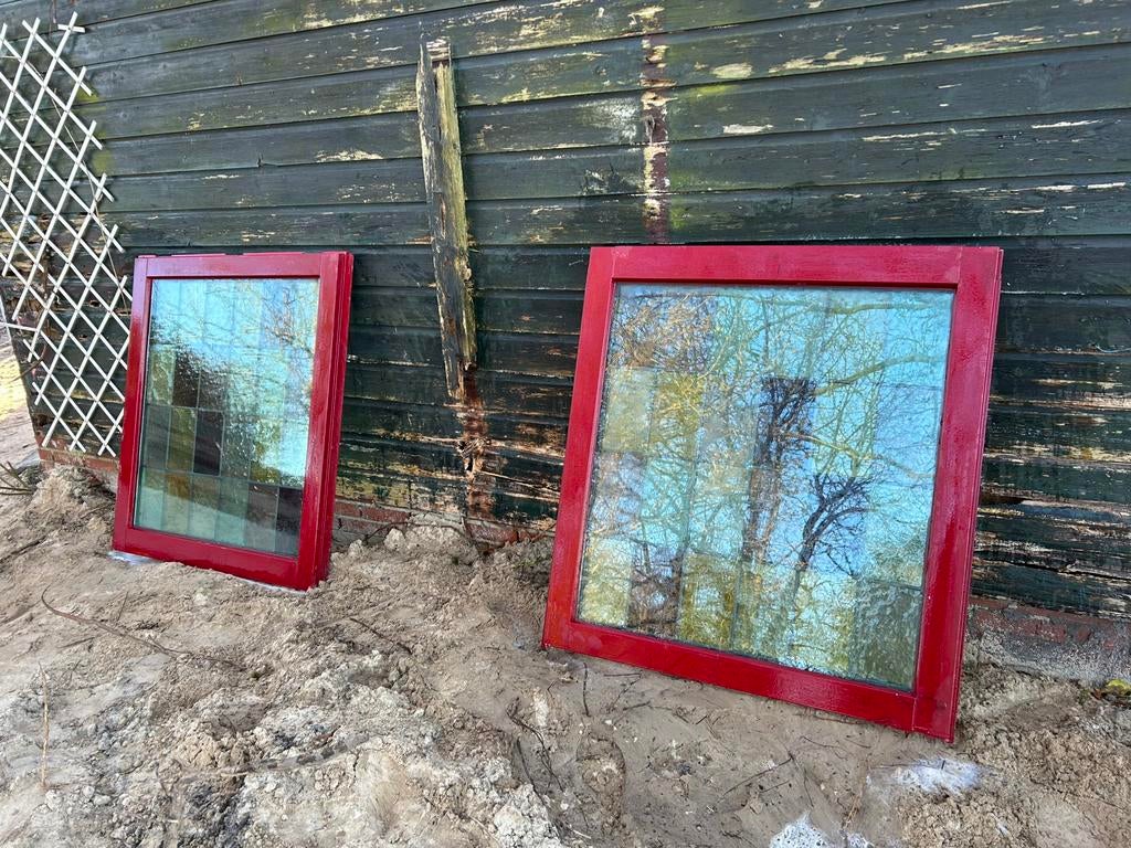 Glas in lood ramen, Gevelraam of Ruit, Ophalen of Verzenden, Zo goed als nieuw, Minder dan 80 cm