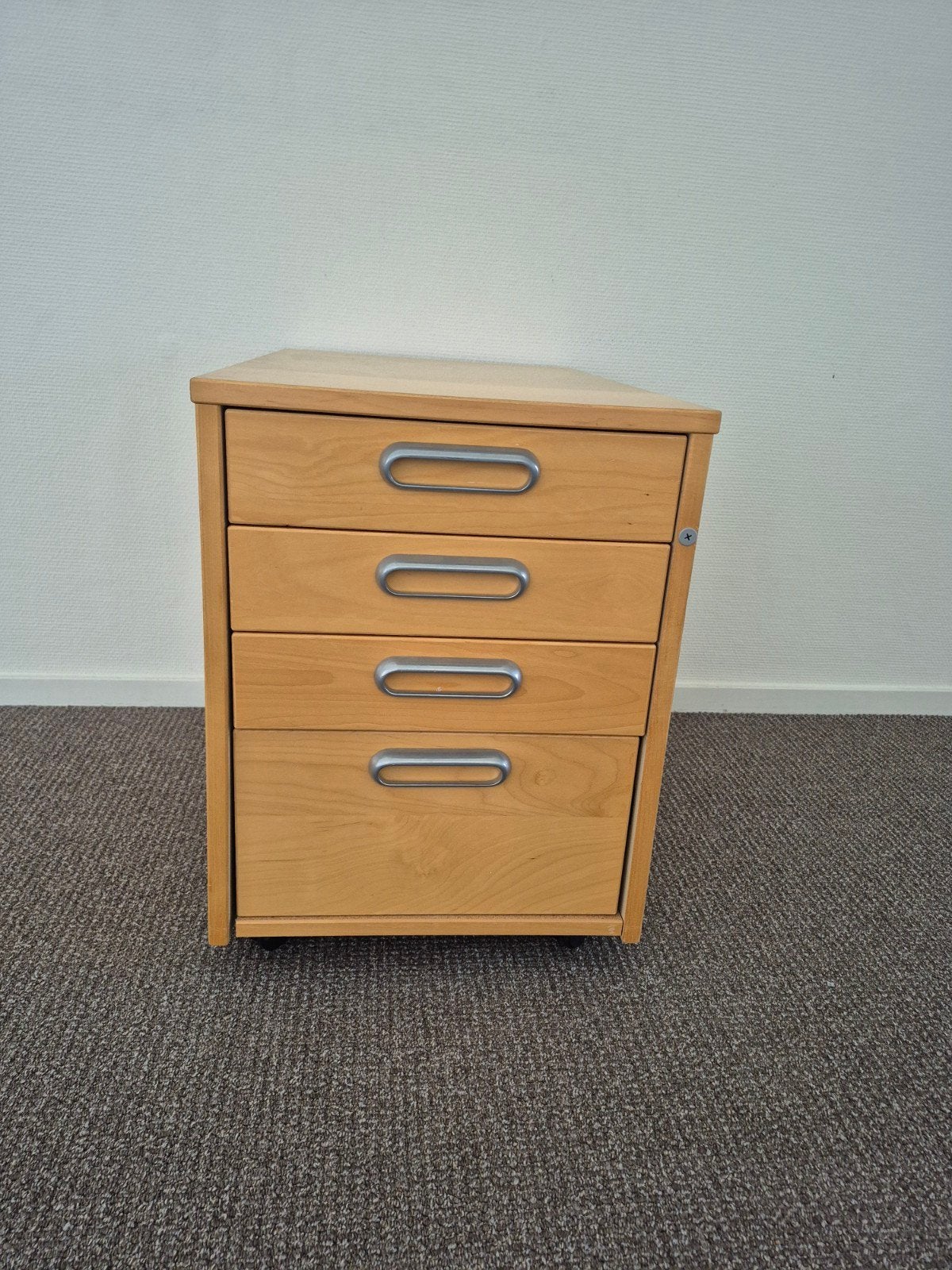 Ladekast voor onder bureau - Houtkleurig met 4 laden, Minder dan 50 cm, Modern, Functioneel, Zo goed als nieuw, 3 of 4 laden