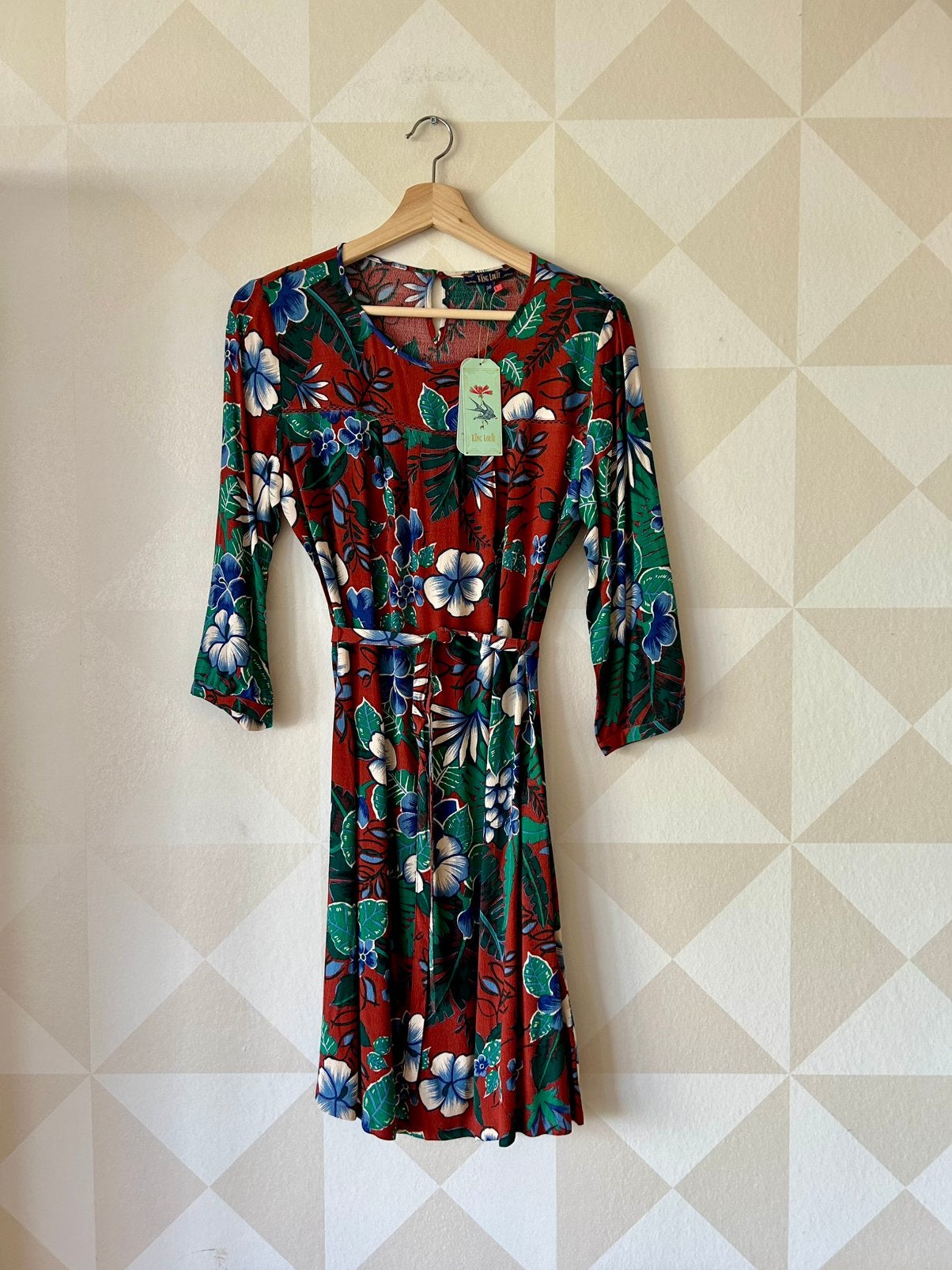 King Louie Biba Dress jurk rood S/36 NIEUW, Nieuw, Ophalen of Verzenden, Maat 36 (S), Boven de knie