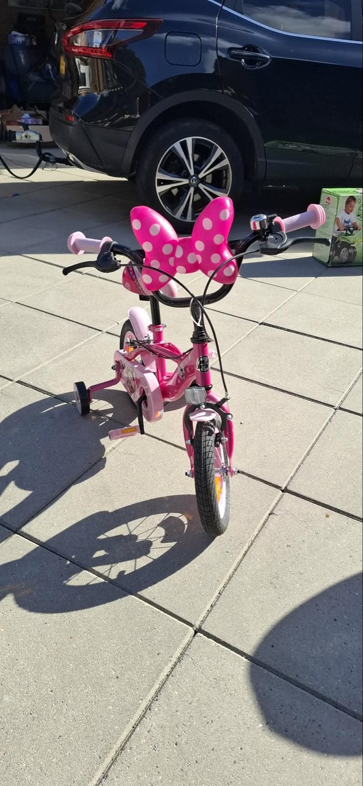 Minnie Mouse kinderfiets met zijwieltjes, Fietsen en Brommers, Fietsen | Kinderfietsjes, Ophalen, Zijwieltjes, Gebruikt, Velgrem