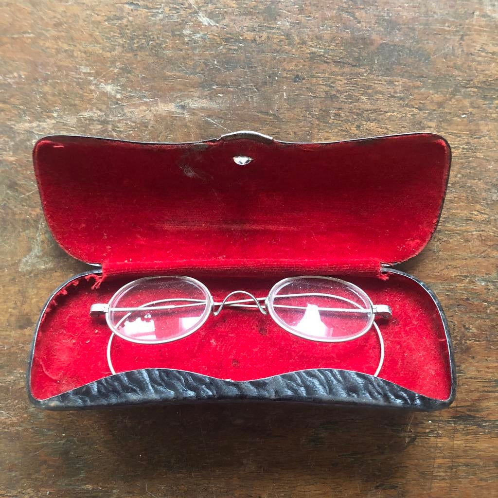 Antieke bril met etui - Jaren '20 stijl, Ophalen of Verzenden