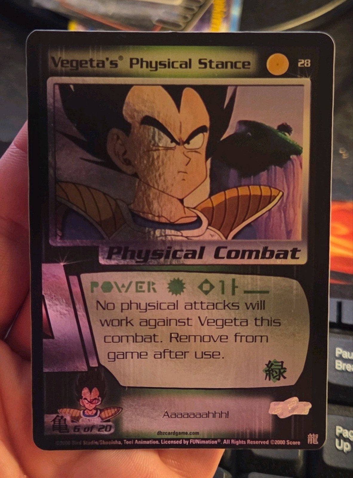Vegeta's Physical Stance 28 Saiyan Saga Foil Limited - EXC, Hobby en Vrije tijd, Ophalen of Verzenden, Zo goed als nieuw, Foil