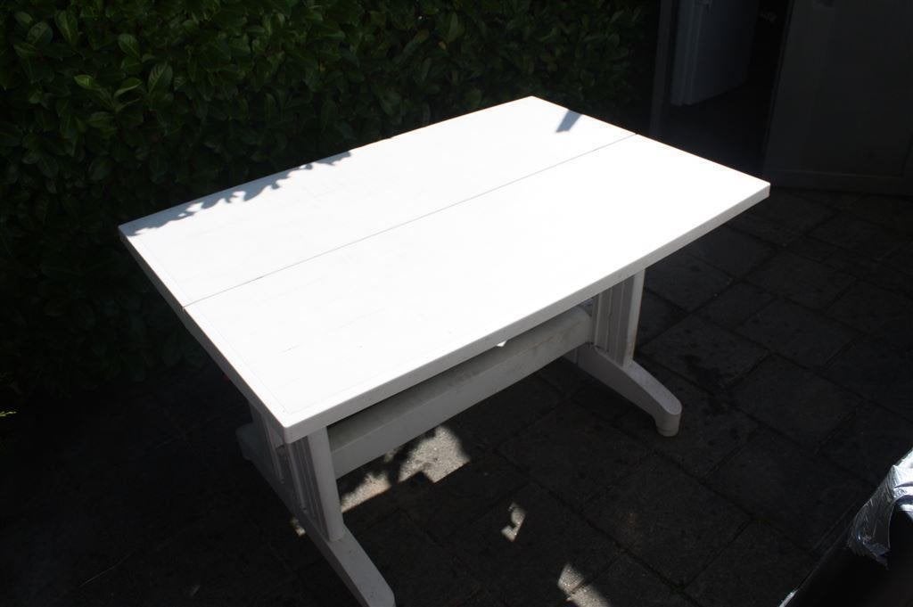 Opvouwbare kunststof tafel – wit – 120 x 80 x 71.5 cm, Ophalen, Gebruikt, Rechthoekig, Kunststof