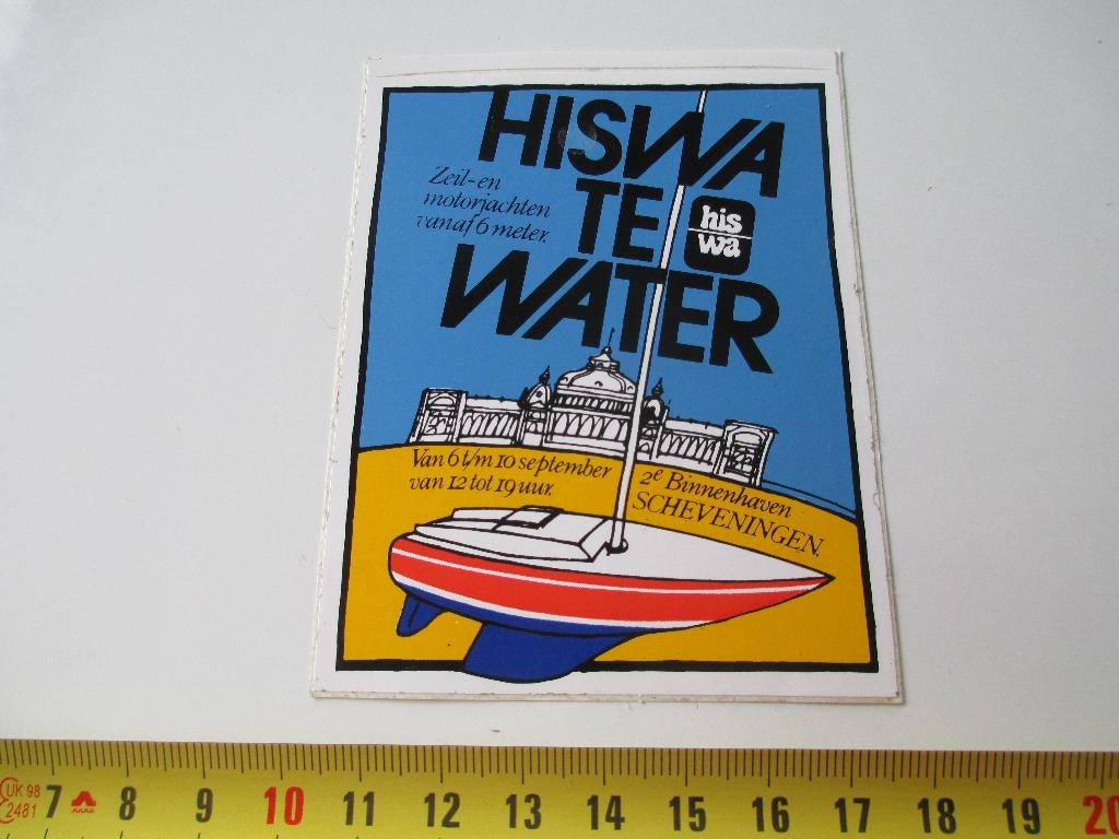 sticker Scheveningen  HISWA te water, Verzamelen, Ophalen, Zo goed als nieuw