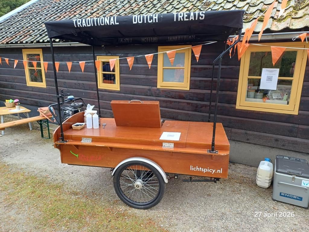 Bakfiets - Complete Mobiele houten Verkoopkraam, Gebruikt, Ophalen, Overige merken, Huif