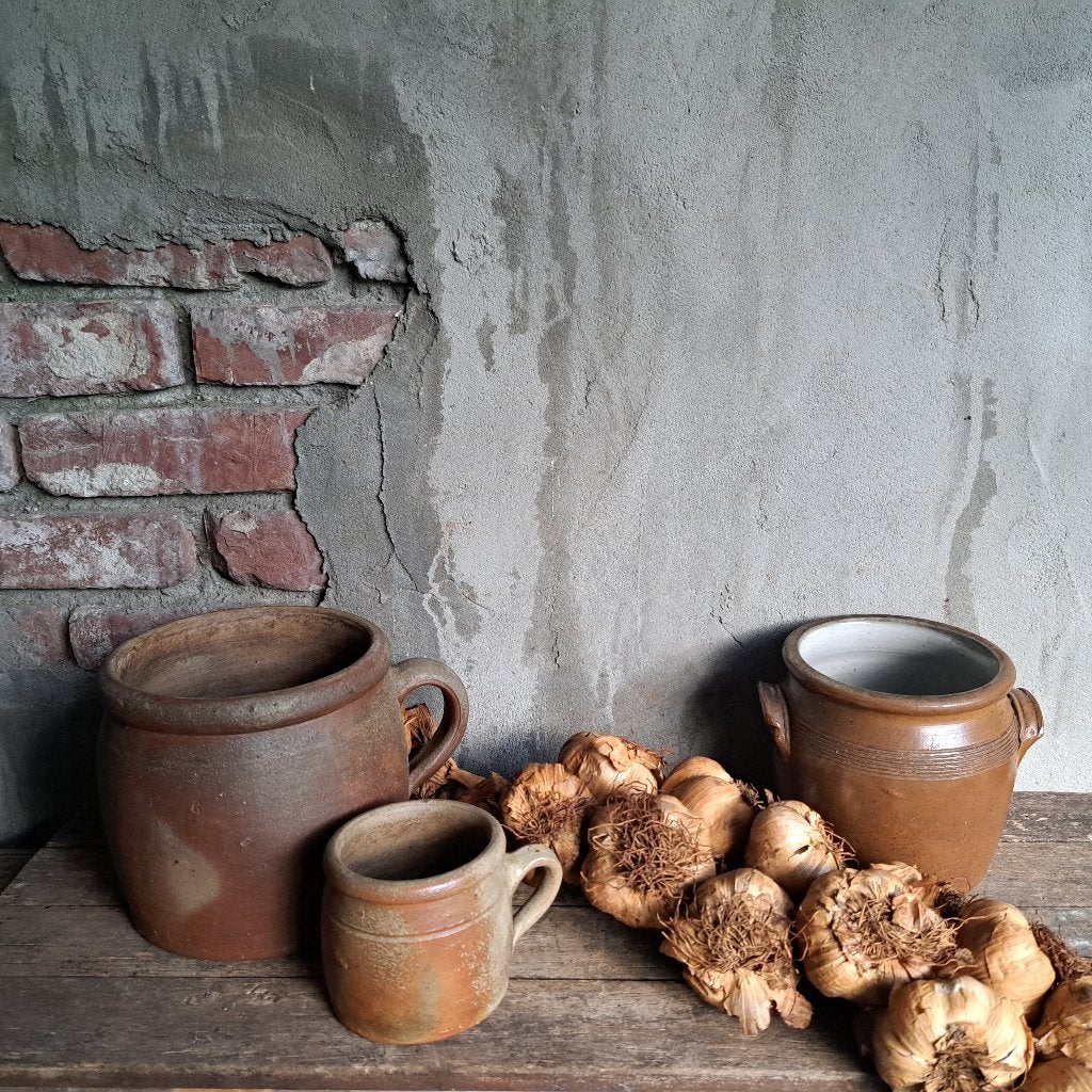Oude brocante Franse grespot aardewerk pot grespotje Etage3, Gebruikt, ., Ophalen of Verzenden, .