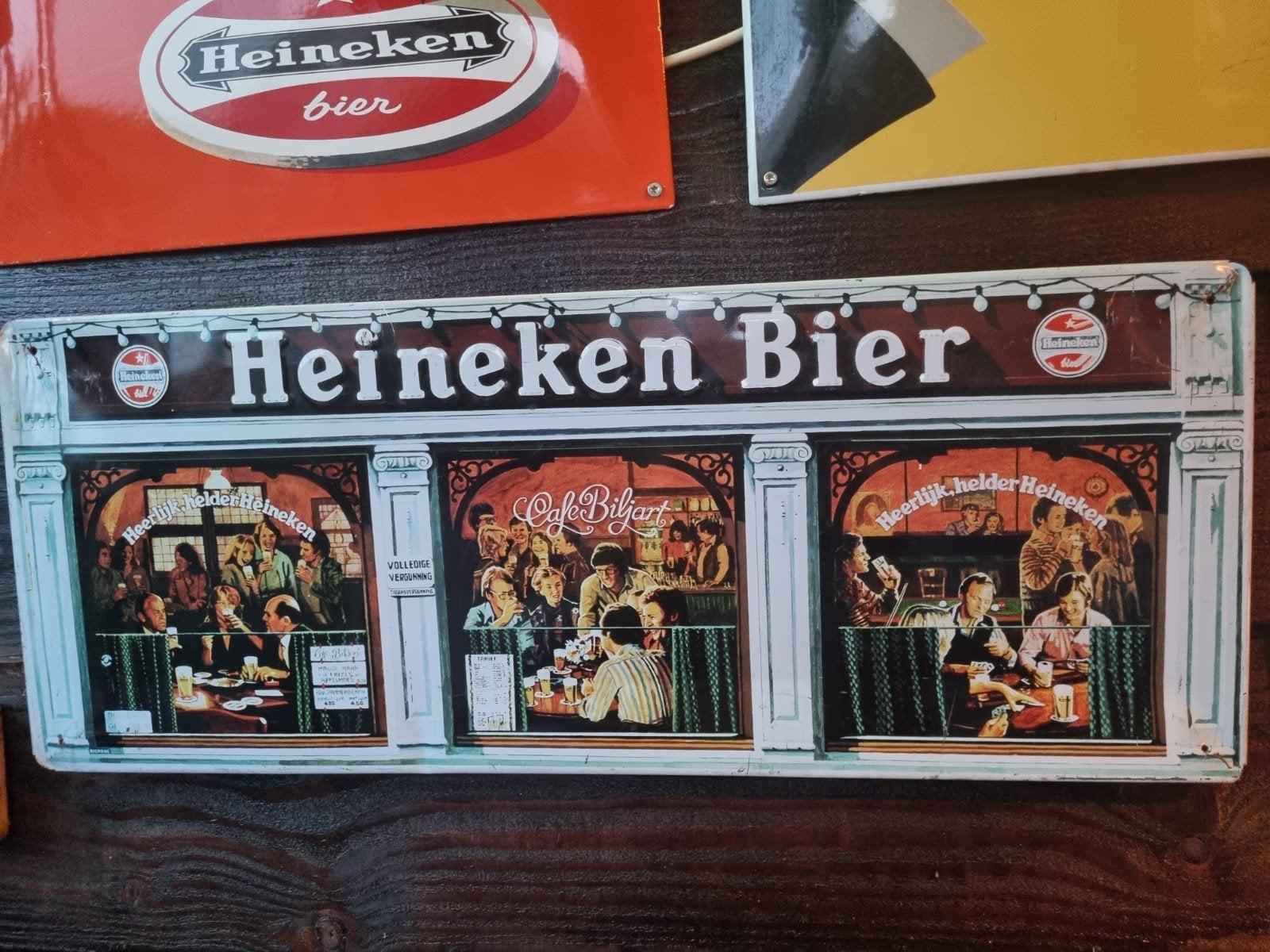 Heineken reclamebord uit Italië., Verzamelen, Automaten | Gokkasten en Fruitautomaten, Overige munten, Ophalen of Verzenden, Zo goed als nieuw
