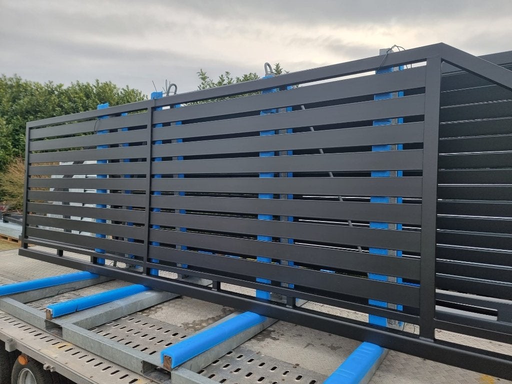 Nieuwe model schuifpoort: Adelaide in 4 en 5m compleet!, Met poort, Nieuw, IJzer, Spijlenhekwerk
