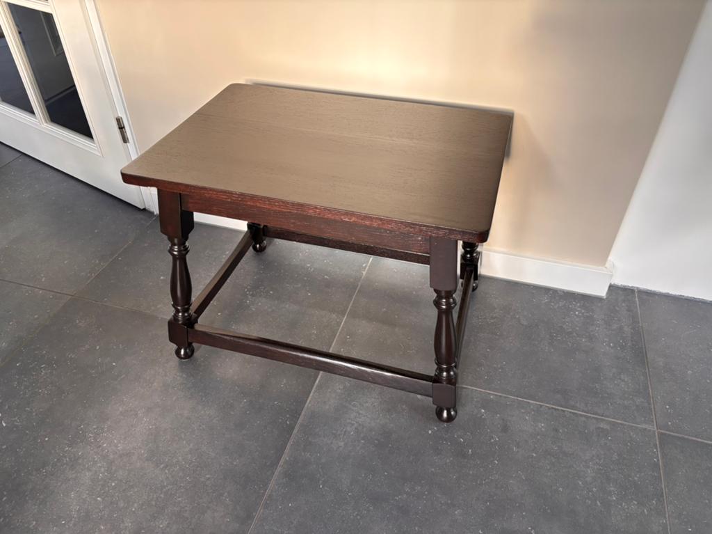 Origineel Engels eikenhouten bijzettafeltje, Ophalen, Minder dan 50 cm, 50 tot 100 cm, Eikenhout