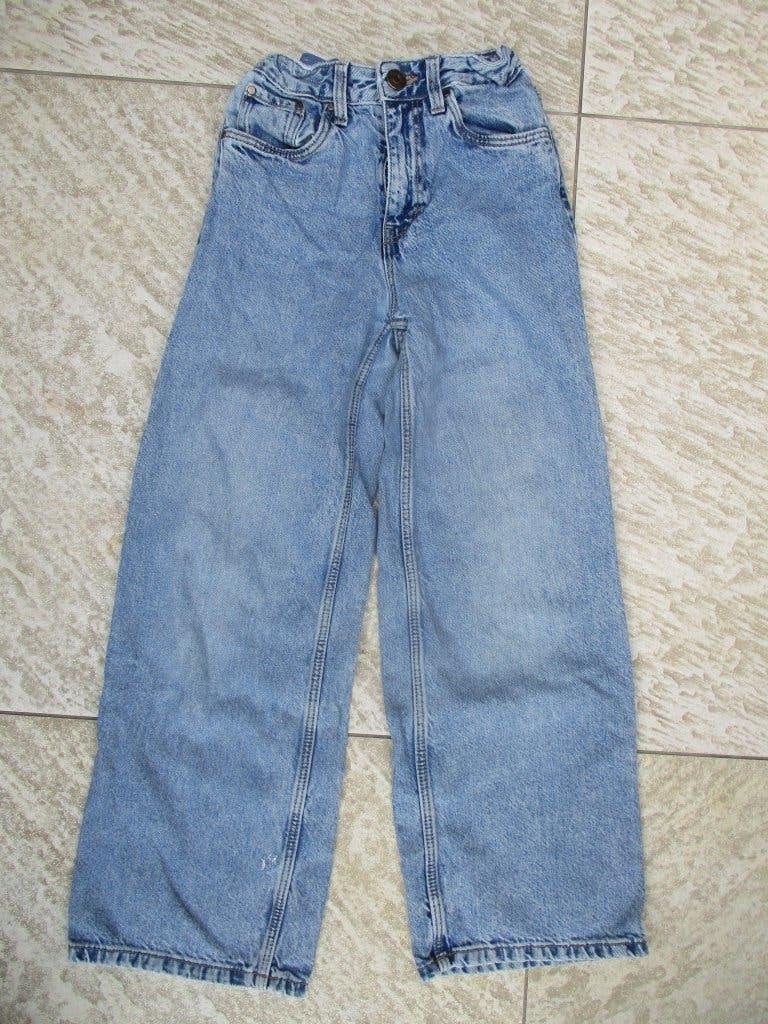 Lange broek blauwe spijkerbroek wide leg maat 140 C&A, Broek, Gebruikt, C&A, Meisje