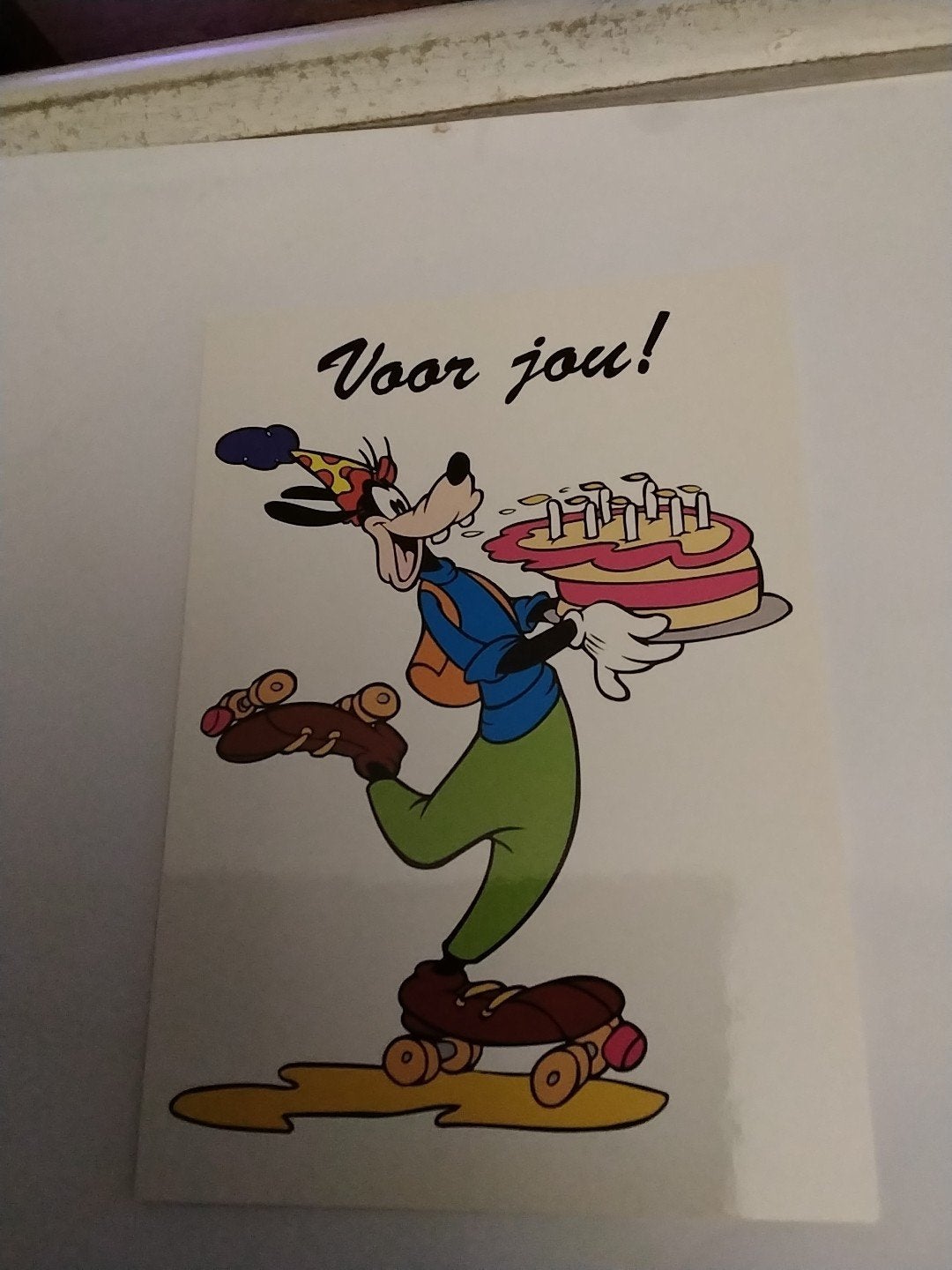 Vintage Disney Goofy Verjaardagskaart -, Verzamelen, Ophalen of Verzenden, 1980 tot heden, Ongelopen, Feest(dag)
