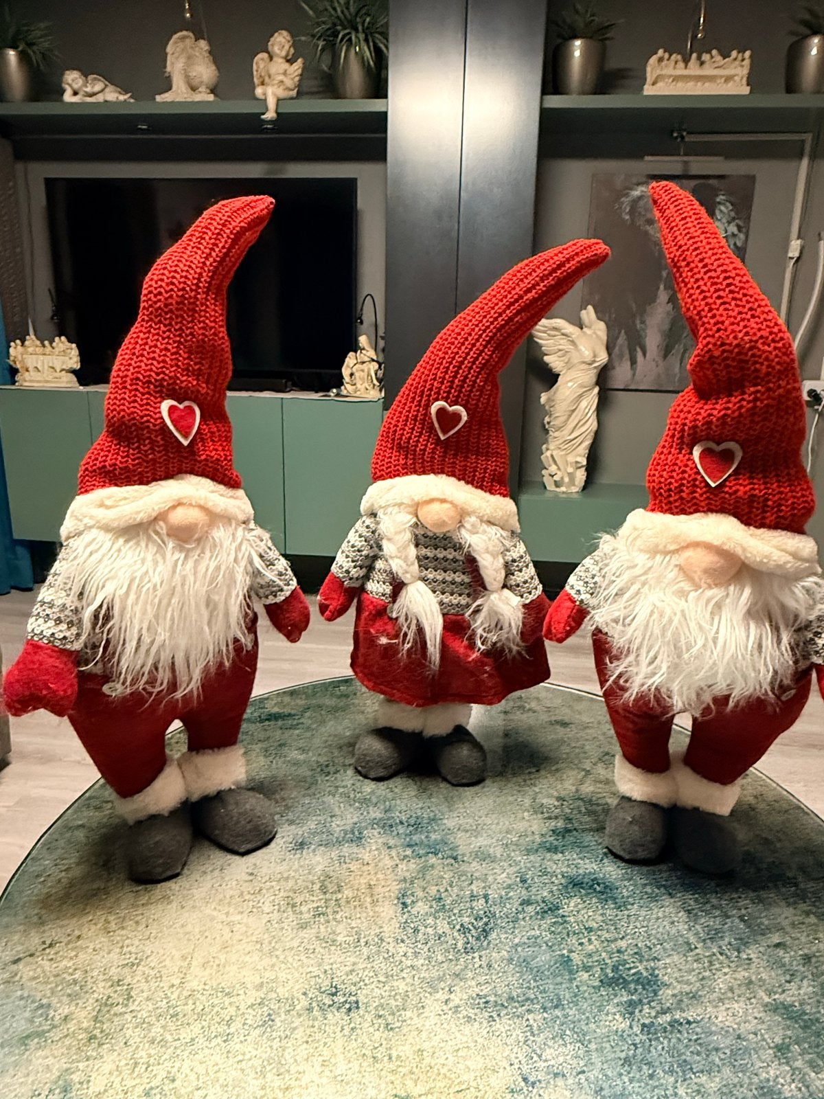 Set van 3 decoratieve kabouters (2 mannetjes, 1 vrouwtje), Ophalen, Meerkleurig, Overige stijlen, Zo goed als nieuw