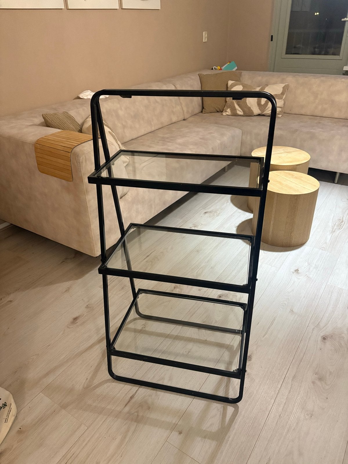 Westwing goddes ladderplank zwart met glas., Ophalen, Gebruikt
