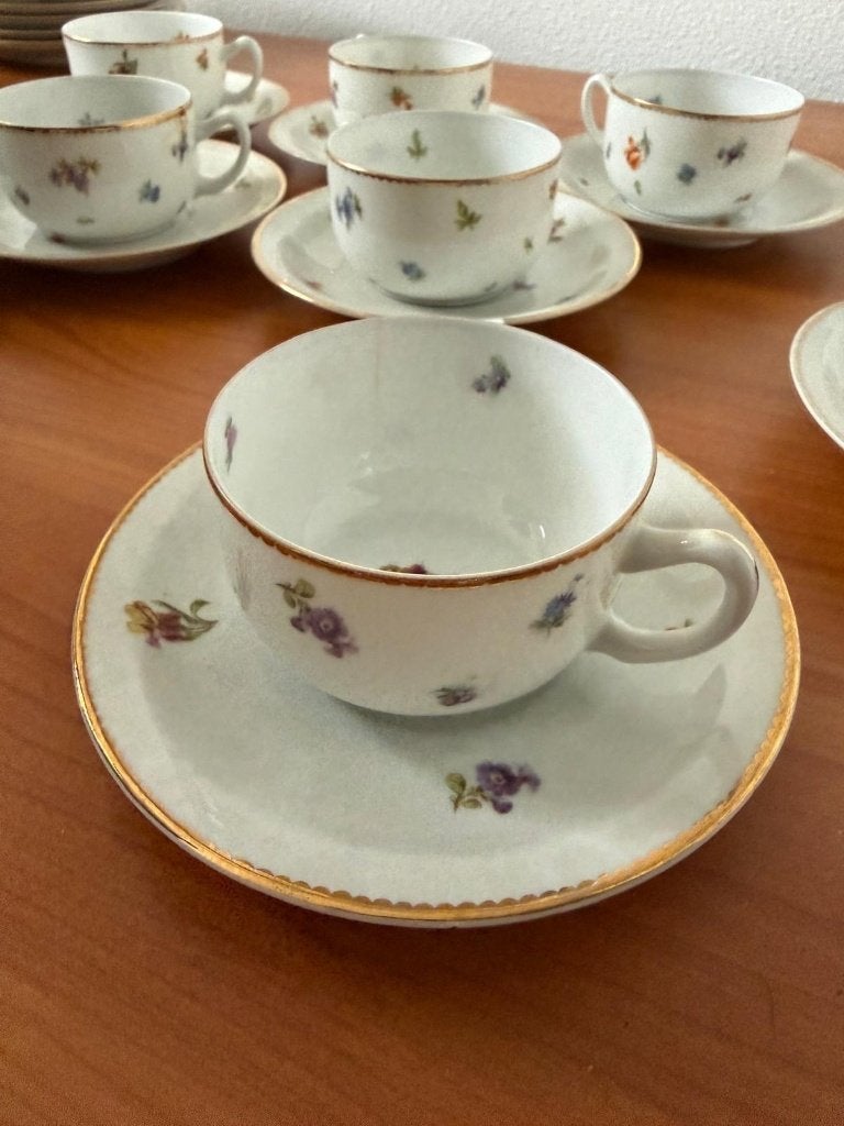 Vintage porseleinen servies met bloemmotief, Ophalen of Verzenden