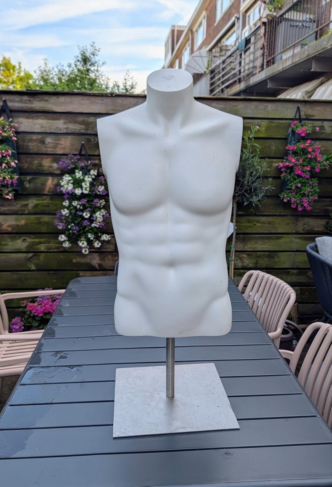 Mannelijke Torso / Etalagepop - Wit Kunststof, Kleding | Heren, Ophalen, Gedragen, Onbekend