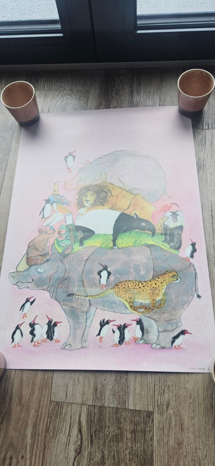 KEK Amsterdam Jumping Pinguins A2 Poster Marije Tolman, Verzamelen, Posters, Ophalen of Verzenden, Nieuw, A1 t/m A3, Overige onderwerpen