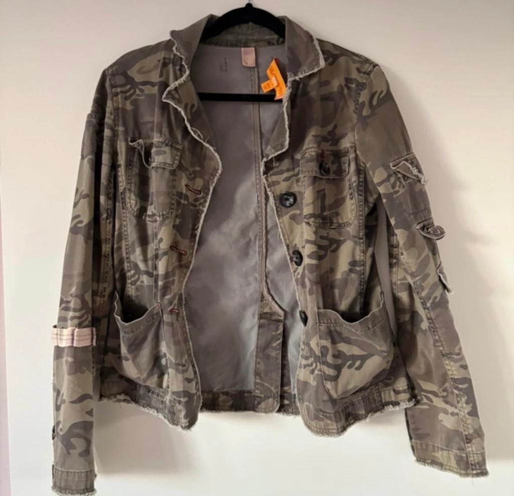 leger print jasje / korte blazer, Ophalen of Verzenden, Zo goed als nieuw, Maat 36 (S), Groen