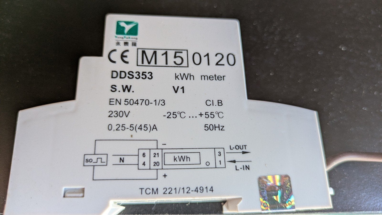 DDS353 kWh meter - Energieverbruiksmeter, Ophalen of Verzenden, Gebruikt, Elektriciteit