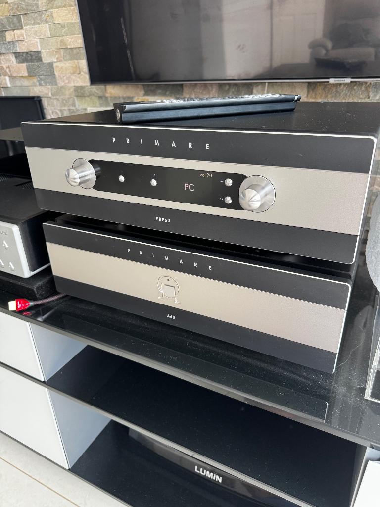 Primare Pre60 en A60 set, Ophalen of Verzenden, Gebruikt, 120 watt of meer, Overige merken