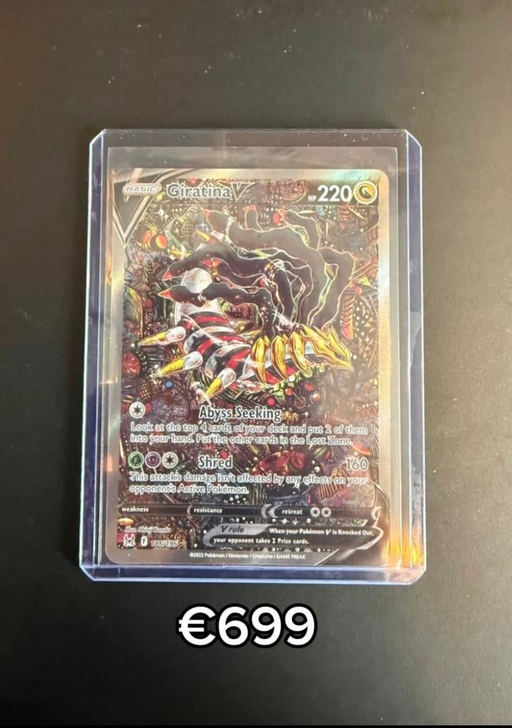 Giratina V Alternate Art (186/196) Lost Origin Pokémon, Ophalen of Verzenden, Zo goed als nieuw, Losse kaart
