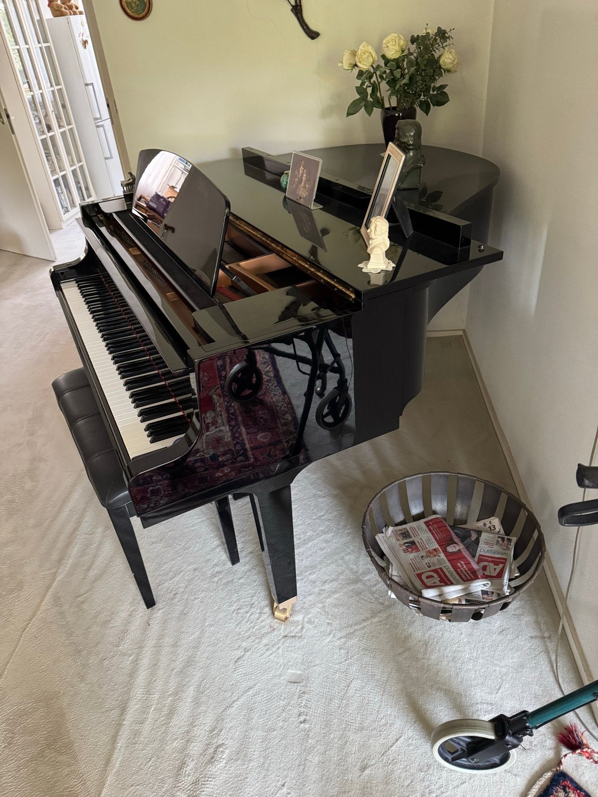 Yamaha GH1 Vleugel - 160cm, gestemd, weinig gebruikt, Muziek en Instrumenten, Piano's, Ophalen, Zwart, Zo goed als nieuw, Hoogglans