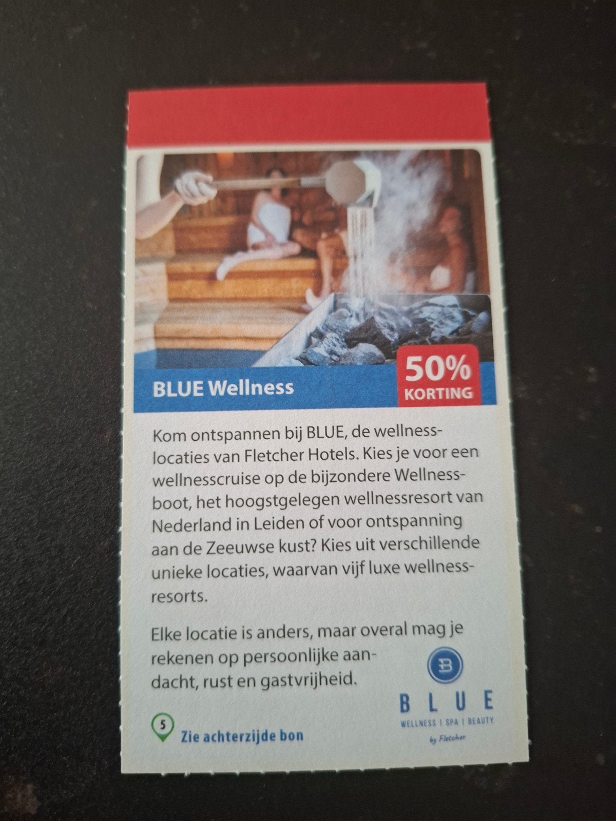 Blue Wellness 50% korting, Twee personen, Kortingsbon, Spa of Sauna