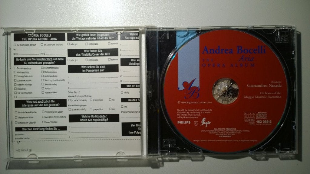Andrea Bocelli - Aria The Opera Album, Ophalen of Verzenden, Zo goed als nieuw, Pop, Album