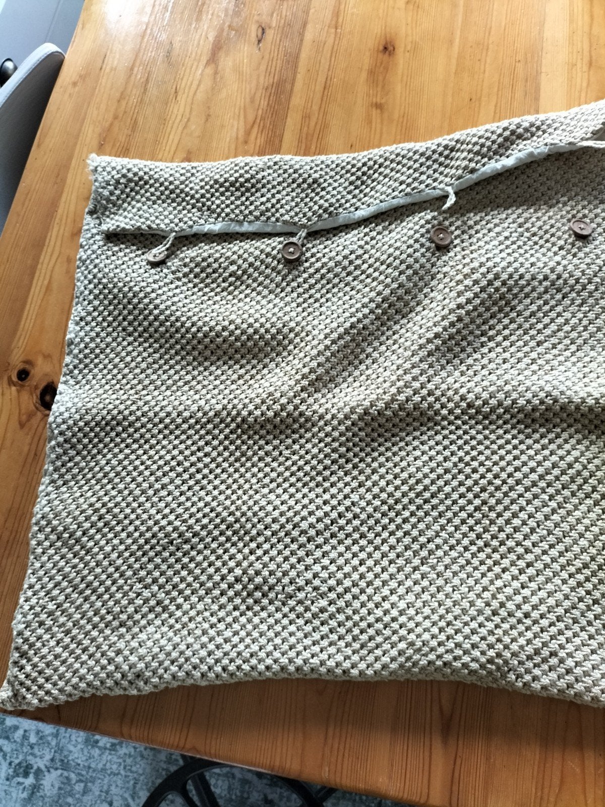 IKEA beige Jute kussen/opberghoes met knopen - 65x65cm, Gebruikt, Beige, IKEA, Vierkant