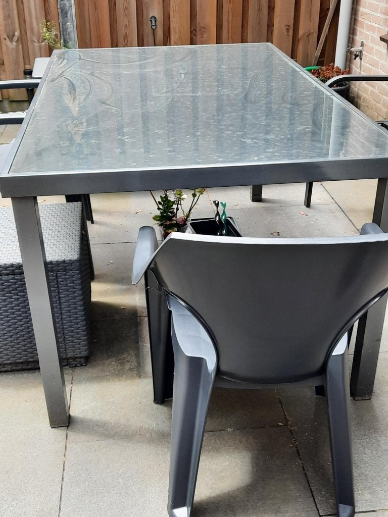 Tuintafel merk Forza 160x96x75cm voor 75 euro, Ophalen, Gebruikt, Rechthoekig, Aluminium